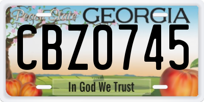 GA license plate CBZ0745
