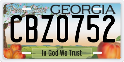 GA license plate CBZ0752