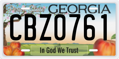 GA license plate CBZ0761