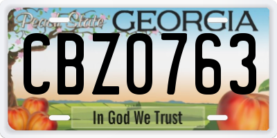 GA license plate CBZ0763