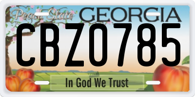 GA license plate CBZ0785
