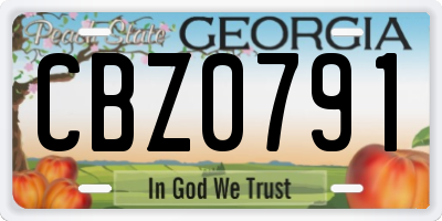 GA license plate CBZ0791