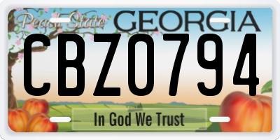 GA license plate CBZ0794