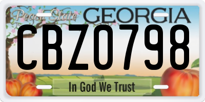 GA license plate CBZ0798