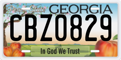 GA license plate CBZ0829