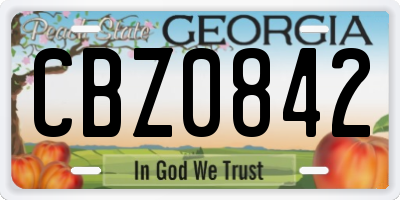 GA license plate CBZ0842