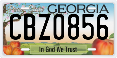 GA license plate CBZ0856