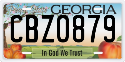 GA license plate CBZ0879