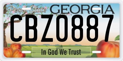GA license plate CBZ0887
