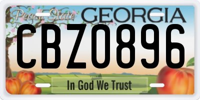 GA license plate CBZ0896
