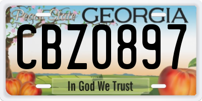 GA license plate CBZ0897
