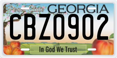 GA license plate CBZ0902