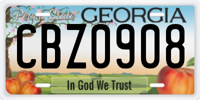 GA license plate CBZ0908