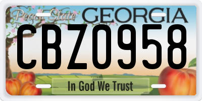GA license plate CBZ0958