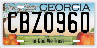 GA license plate CBZ0960