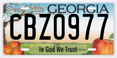 GA license plate CBZ0977