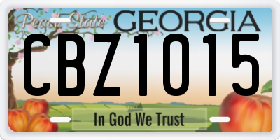 GA license plate CBZ1015