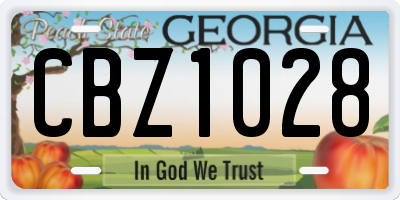 GA license plate CBZ1028