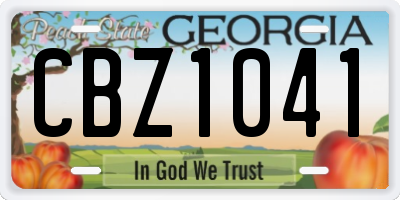 GA license plate CBZ1041