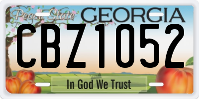 GA license plate CBZ1052