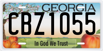 GA license plate CBZ1055