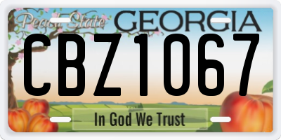 GA license plate CBZ1067