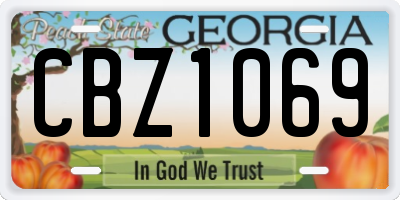 GA license plate CBZ1069
