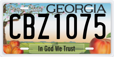 GA license plate CBZ1075