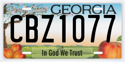 GA license plate CBZ1077