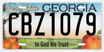 GA license plate CBZ1079