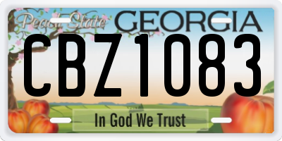 GA license plate CBZ1083