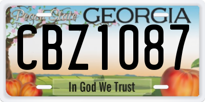 GA license plate CBZ1087