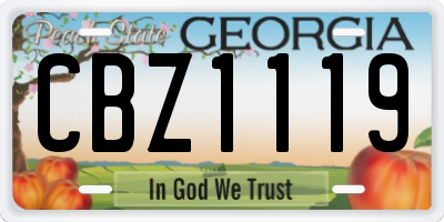 GA license plate CBZ1119