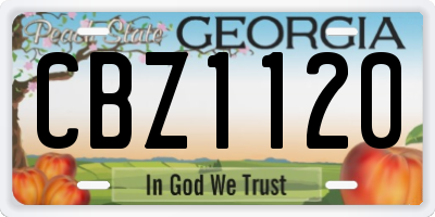 GA license plate CBZ1120