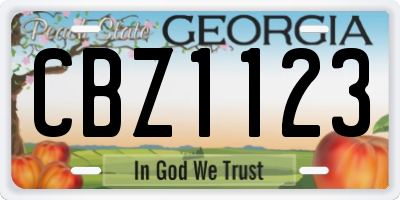 GA license plate CBZ1123