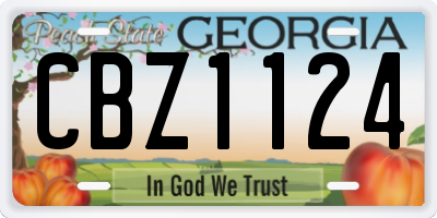 GA license plate CBZ1124