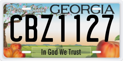 GA license plate CBZ1127