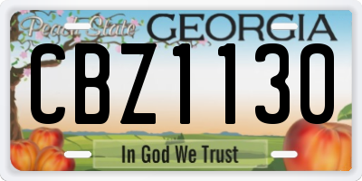 GA license plate CBZ1130