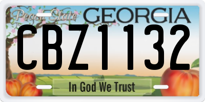 GA license plate CBZ1132