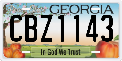 GA license plate CBZ1143