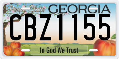 GA license plate CBZ1155
