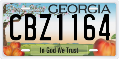 GA license plate CBZ1164