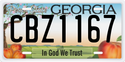 GA license plate CBZ1167