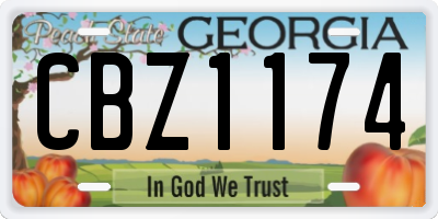 GA license plate CBZ1174