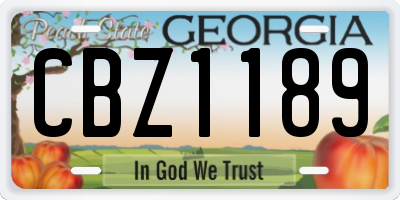 GA license plate CBZ1189