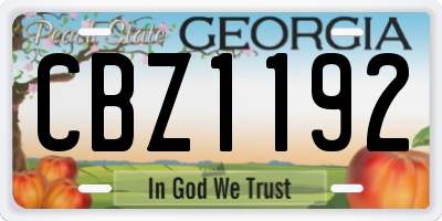 GA license plate CBZ1192