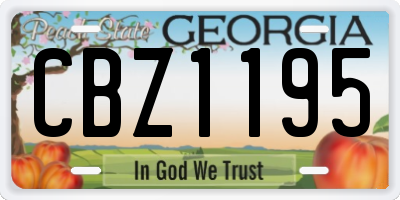 GA license plate CBZ1195
