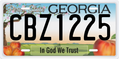 GA license plate CBZ1225