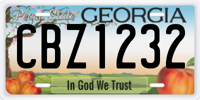 GA license plate CBZ1232