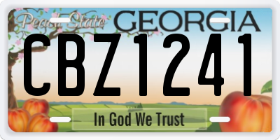 GA license plate CBZ1241
